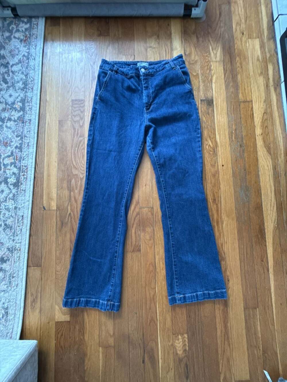 OAT New York Bootcut Flare Jeans Dark Blue Stretch Women's Size 12/31